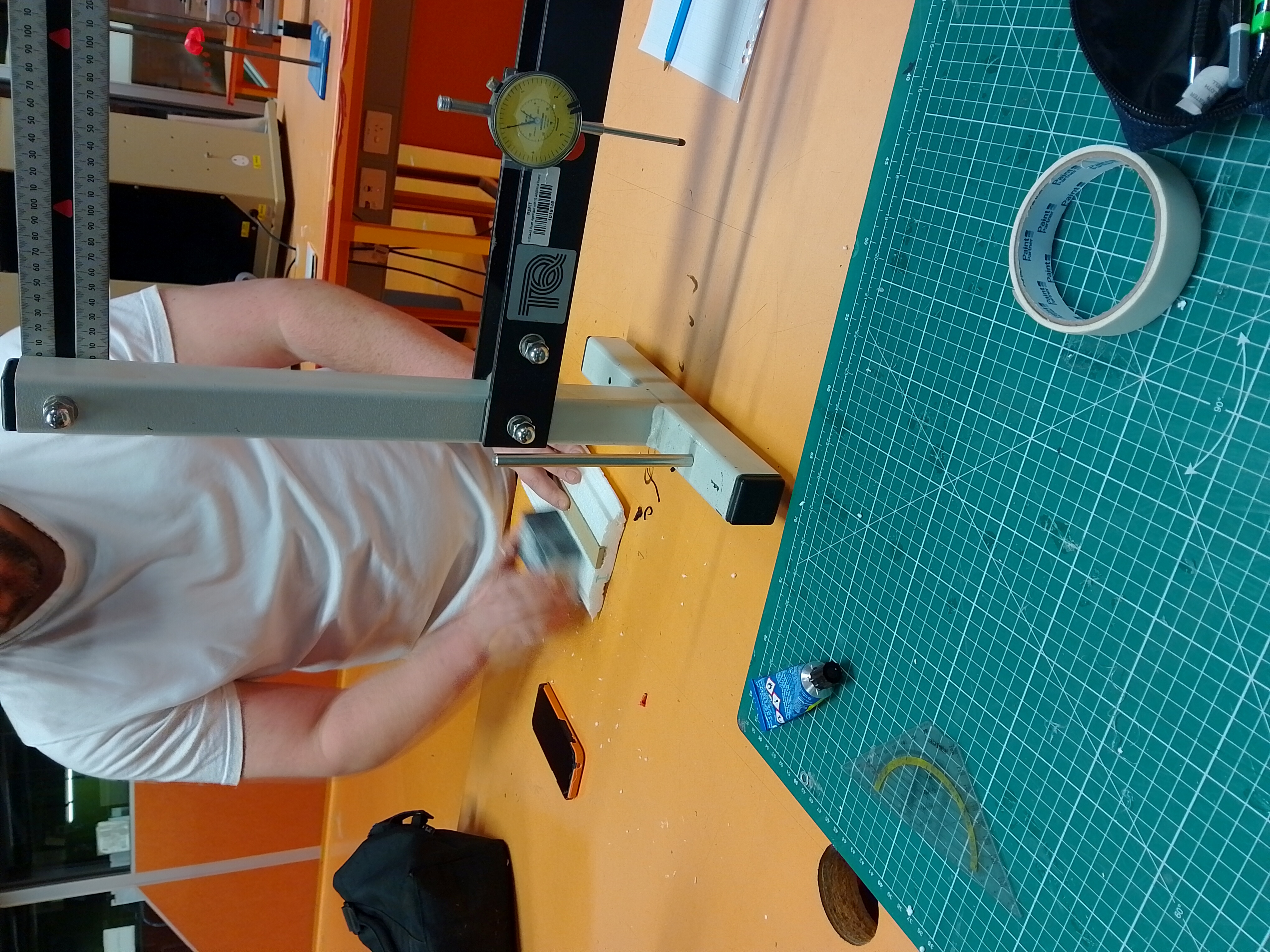 Sanding and checking the foam core profile