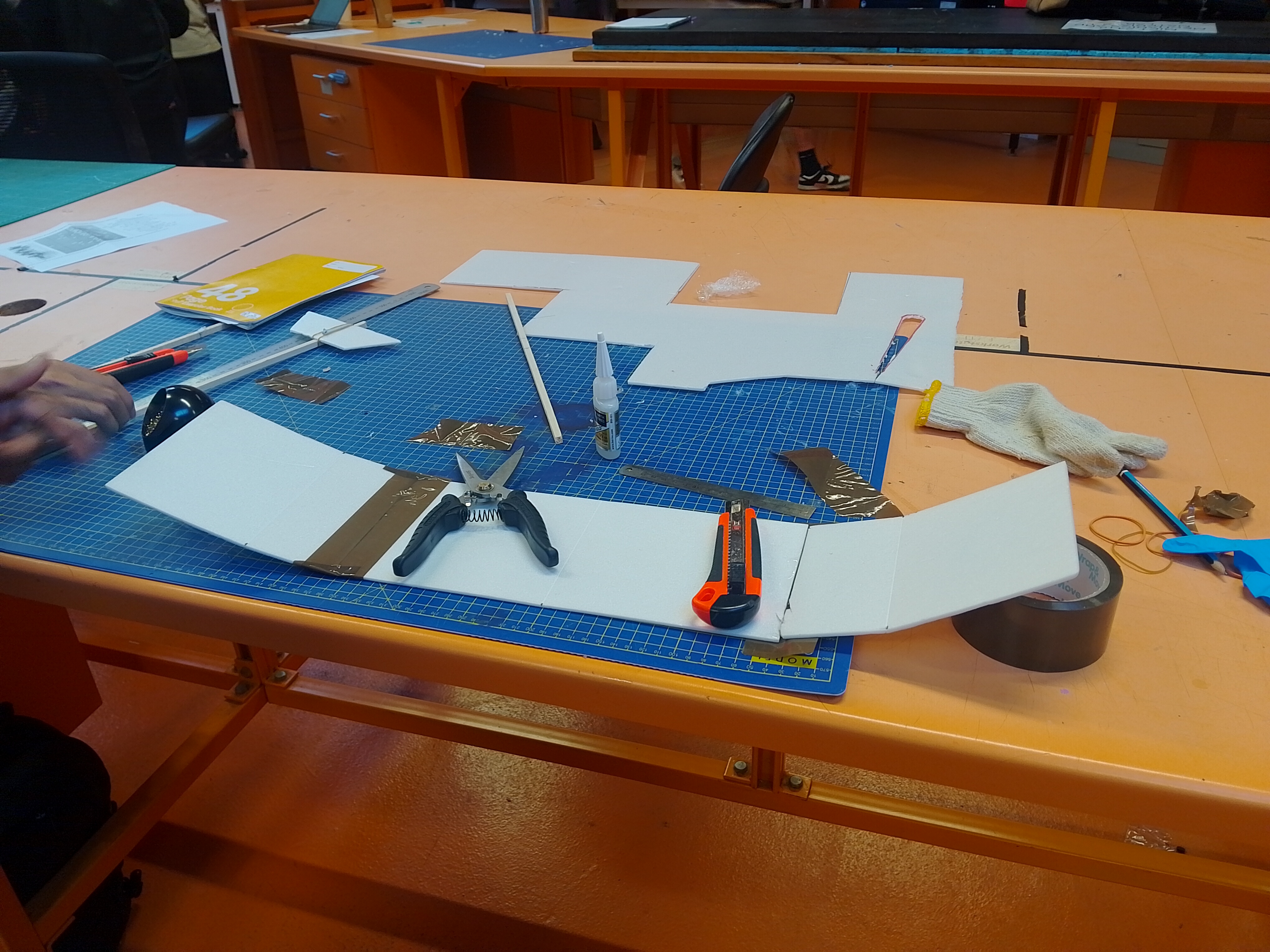 Foam wing shaping and workshop setup