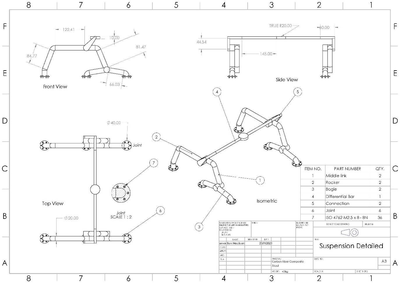 Suspension engineering drawing